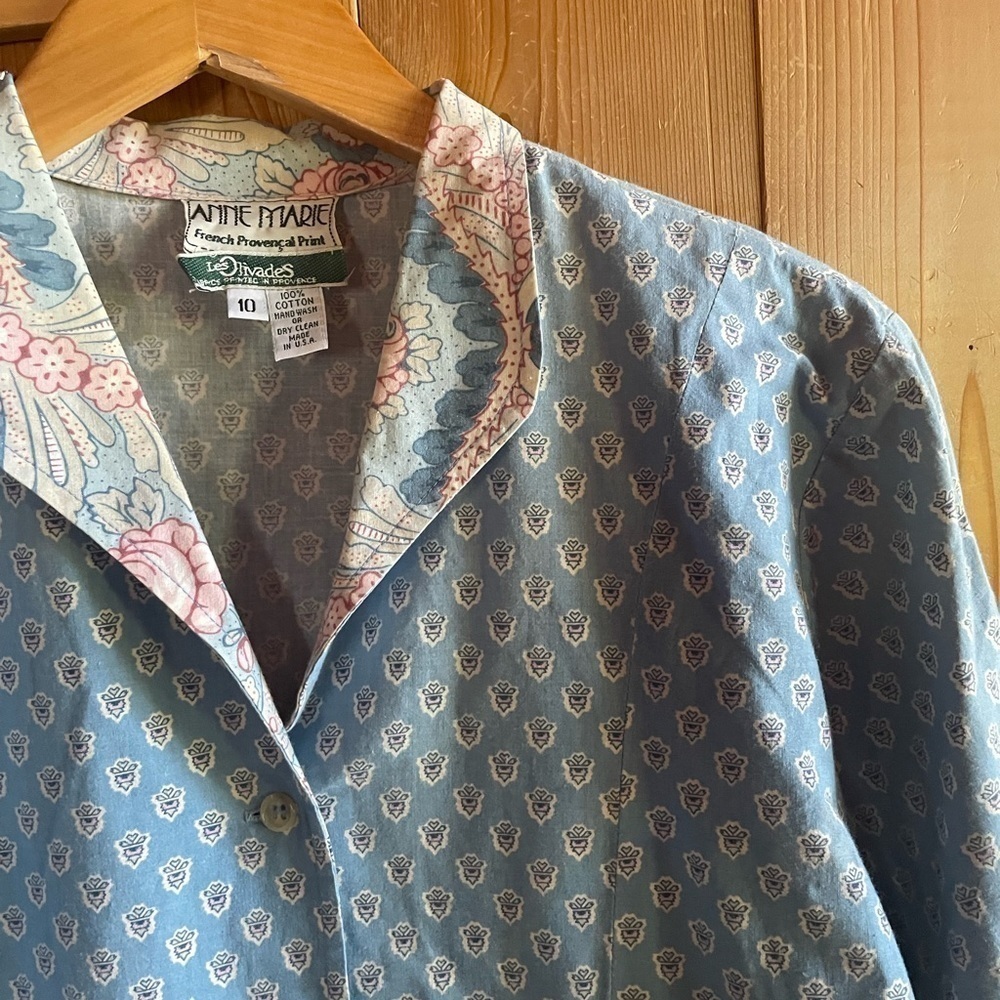 Vintage 80s 90s Anne Marie x Les Olivades Prairie Cottagecore set skirt blouse M - Picture 2 of 9